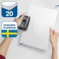   Lyukasztó, kétlyukú, újrahasznosított, 20 lap, RAPID "Eco 20", fekete