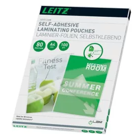   Meleglamináló fólia, 80 mikron, A4, fényes, öntapadó, LEITZ
