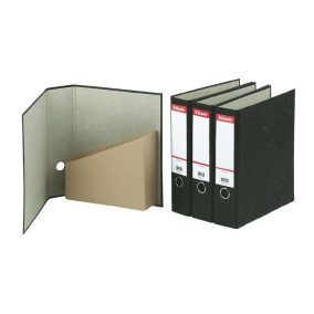   Iratrendező és iratpapucs egyben, 75 mm, A4, karton, márványos, ESSELTE, fekete