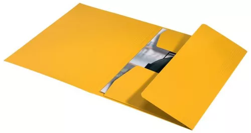 Pólyás dosszié, karton, A4, LEITZ "Recycle", sárga
