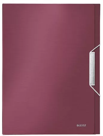 Gumis mappa, 30 mm, PP, A4, LEITZ "Style Jumbo", gránátvörös