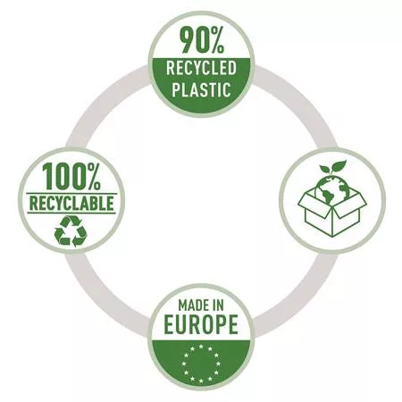 Genotherm, felül és belső oldalon nyitott, A4, PP, 140 mikron, narancsos felület, LEITZ "Recycle"