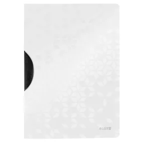   Gyorsfűző, klipes, PP, A4, LEITZ "Wow ColorClip", fehér