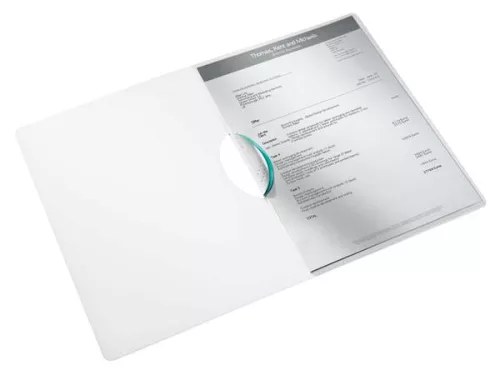 Gyorsfűző, klipes, PP, A4, LEITZ "Wow ColorClip" jégkék
