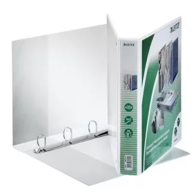   Gyűrűs könyv, panorámás, 4 gyűrű, D alakú, 51 mm, A4 Maxi, PP, LEITZ, fehér