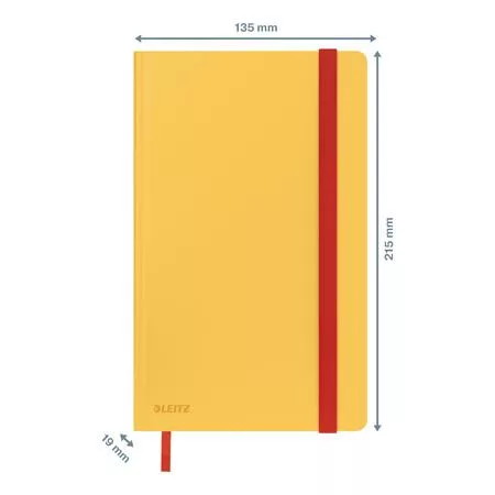 Beíró, A5, kockás, 80 lap, keményfedeles, LEITZ "Cosy Soft Touch", melegsárga