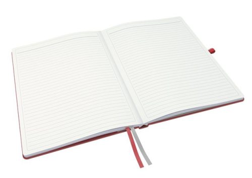 Jegyzetfüzet, exkluzív, A4, vonalas, 80 lap, keményfedeles, LEITZ "Complete", piros