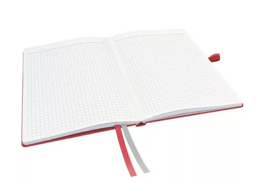 Jegyzetfüzet, exkluzív, A5, kockás, 80 lap, keményfedeles, LEITZ "Complete", piros