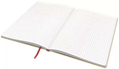 Beíró, B5, kockás, 80 lap, keményfedeles, LEITZ "Cosy Soft Touch", melegsárga