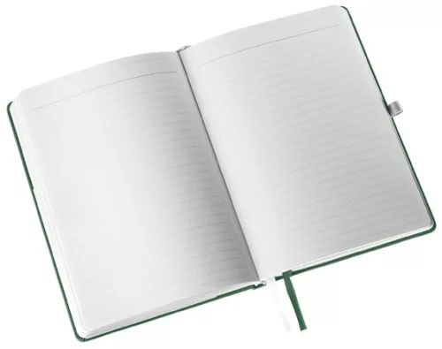 Jegyzetfüzet, A5, vonalas, 80 lap, keményfedeles, LEITZ "Style", olajfazöld