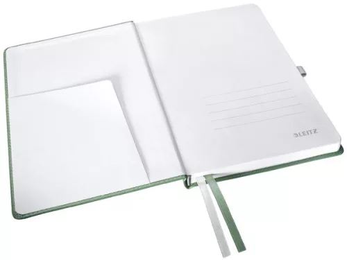 Jegyzetfüzet, A5, vonalas, 80 lap, keményfedeles, LEITZ "Style", olajfazöld