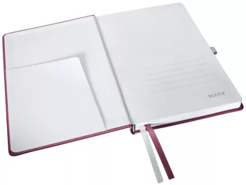 Jegyzetfüzet, A5, kockás, 80 lap, keményfedeles, LEITZ "Style", gránátvörös