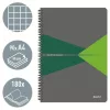 Spirálfüzet, A4, kockás, 90 lap, PP borító, LEITZ "Office", szürke-zöld