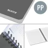 Spirálfüzet, A4, kockás, 90 lap, PP borító, LEITZ "Office", szürke