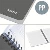 Spirálfüzet, A5, kockás, 90 lap, PP borító, LEITZ "Office", szürke