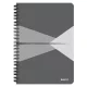 Spirálfüzet, A5, vonalas, 90 lap, PP borító, LEITZ "Office", szürke