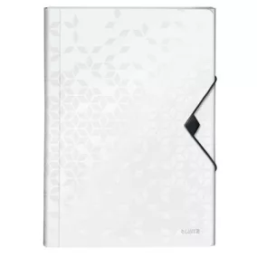   Harmonikamappa, A4, PP, 6 rekeszes, LEITZ "Wow", fehér
