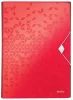 Harmonikamappa, A4, PP, 6 rekeszes, LEITZ "Wow", piros