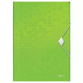 Gumis mappa, PP, A4, LEITZ "Wow", zöld