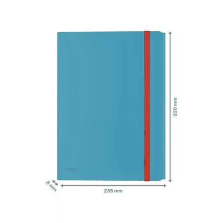 Gumis mappa, extra tasakkal, PP, A4, LEITZ "Cosy", nyugodtkék