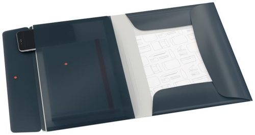 Gumis mappa, extra tasakkal, PP, A4, LEITZ "Cosy", bársonyszürke