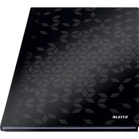   Beíró, A4, kockás, 80 lap, keményfedeles, LEITZ "Wow", fekete