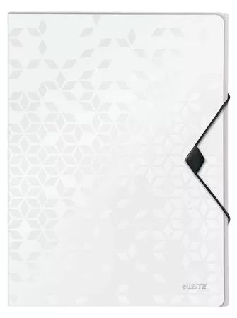 Gumis mappa, 30 mm, PP, A4, LEITZ "Wow Jumbo", fehér