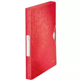   Gumis mappa, 30 mm, PP, A4, LEITZ "Wow Jumbo", piros