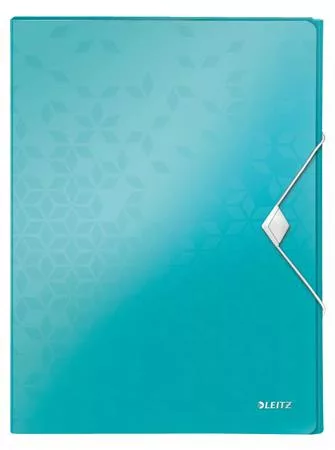 Gumis mappa, 30 mm, PP, A4, LEITZ "Wow Jumbo", jégkék