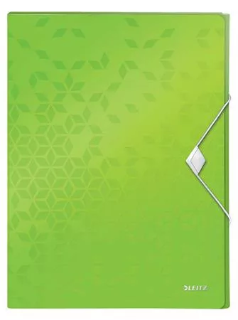 Gumis mappa, 30 mm, PP, A4, LEITZ "Wow Jumbo", zöld
