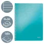   Spirálfüzet, A4, vonalas, 80 lap, LEITZ "Wow", jégkék