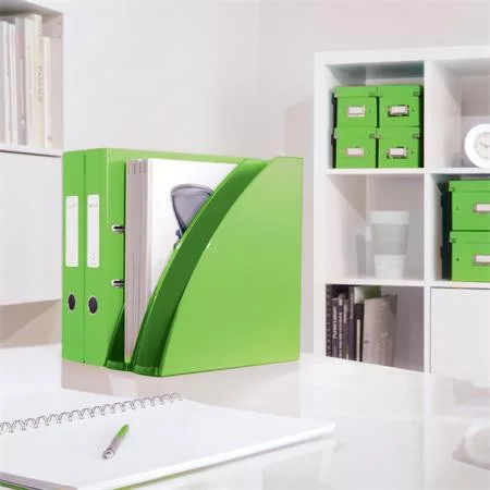 Spirálfüzet, A4, vonalas, 80 lap, LEITZ "Wow", zöld