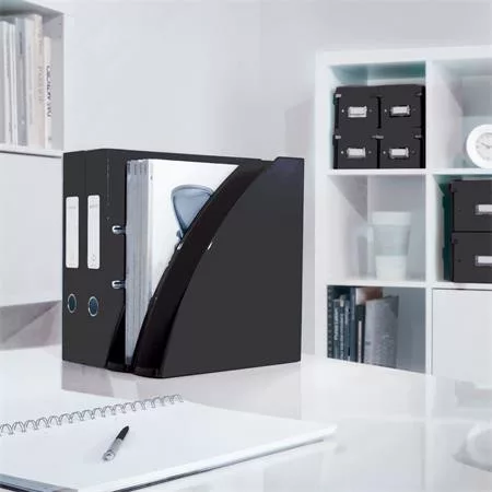 Spirálfüzet, A4, vonalas, 80 lap, LEITZ "Wow", fekete