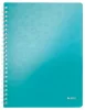 Spirálfüzet, A4, kockás, 80 lap, LEITZ "Wow", jégkék
