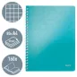   Spirálfüzet, A4, kockás, 80 lap, LEITZ "Wow", jégkék
