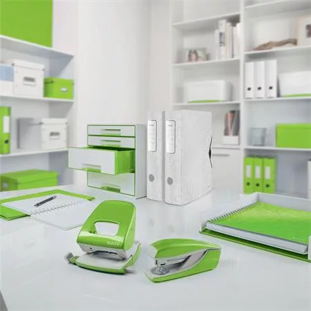 Spirálfüzet, A4, kockás, 80 lap, LEITZ "Wow", zöld