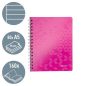   Spirálfüzet, A5, vonalas, 80 lap, LEITZ "Wow", rózsaszín