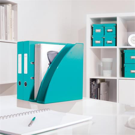 Spirálfüzet, A5, vonalas, 80 lap, LEITZ "Wow", jégkék