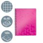   Spirálfüzet, A5, kockás, 80 lap, LEITZ "Wow", rózsaszín