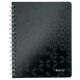 Spirálfüzet, A5, kockás, 80 lap, LEITZ "Wow", fekete