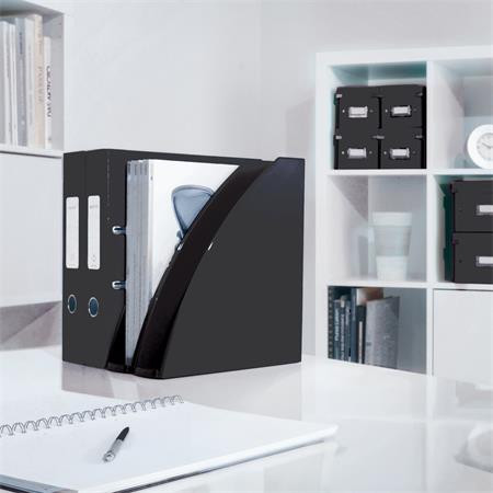 Spirálfüzet, A5, kockás, 80 lap, LEITZ "Wow", fekete