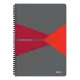 Spirálfüzet, A4, kockás, 90 lap, laminált karton borító, LEITZ "Office", szürke-piros