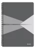 Spirálfüzet, A4, kockás, 90 lap, laminált karton borító, LEITZ "Office", szürke
