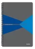 Spirálfüzet, A4, vonalas, 90 lap, laminált karton borító, LEITZ "Office", szürke-kék
