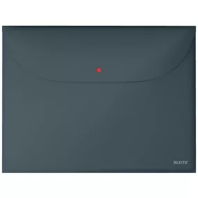   Irattartó tasak, 2 zsebes, A4, PP, pantentos, LEITZ "Cosy", bársonyszürke