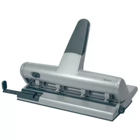   Lyukasztó, nagyteljesítményű, négylyukú, 30 lap, LEITZ "5114", ezüst