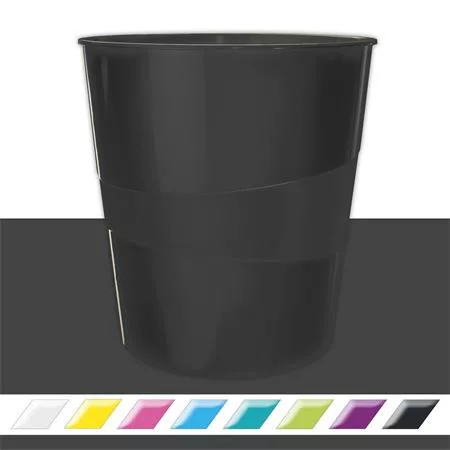 Papírkosár, 15 liter, LEITZ "Wow", fekete