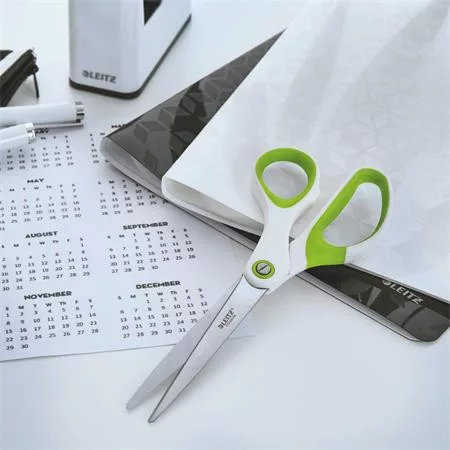 Olló, irodai, 20,5 cm, LEITZ "Wow Titán", zöld