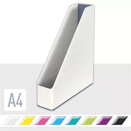 Iratpapucs, műanyag, 73 mm, kettős színhatású, LEITZ "Wow", fehér