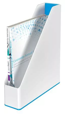 Iratpapucs, műanyag, 73 mm, kettős színhatású, LEITZ "Wow", kék